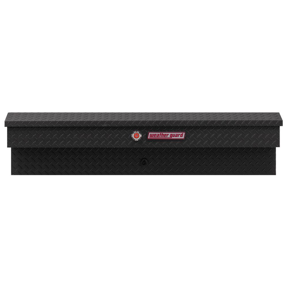 Weather Guard 56 in. Matte Black Aluminum Lo- Side Truck Tool Box 174-52-03