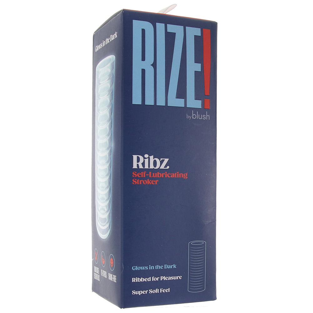 Rize Ribz Self Lubricating Stroker in Glow in the Dark