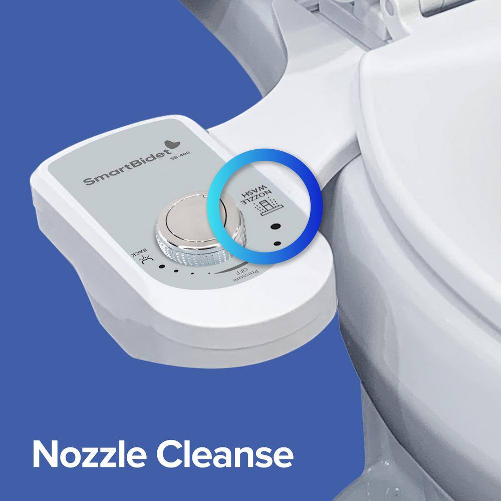 SmartBidet Non-Electric Bidet Attachment with Single Nozzle (Posterior Wash) and Cold Water in White SB-400