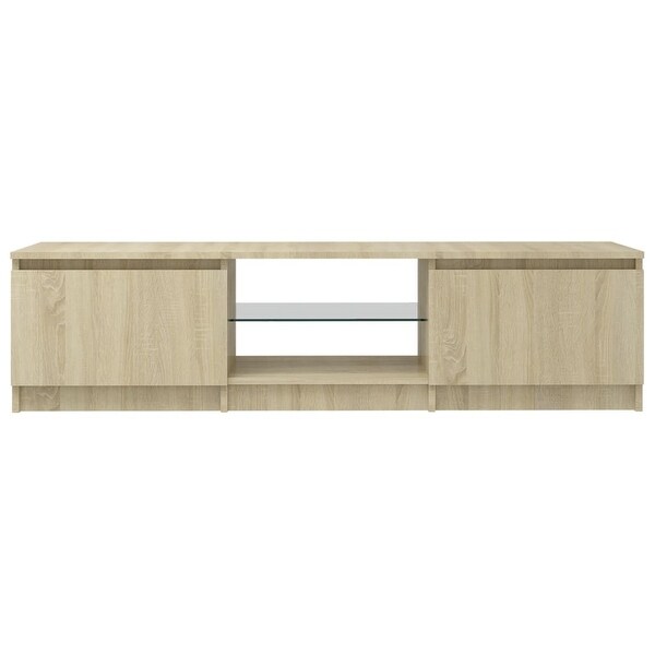 TV Cabinet with LED Lights Sonoma Oak 55.1