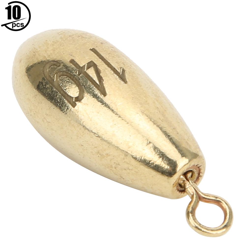 10pcs Alloy Copper Gold Portable Rotation Fishing Weights Sinkers Fish Tackle Accessory14g