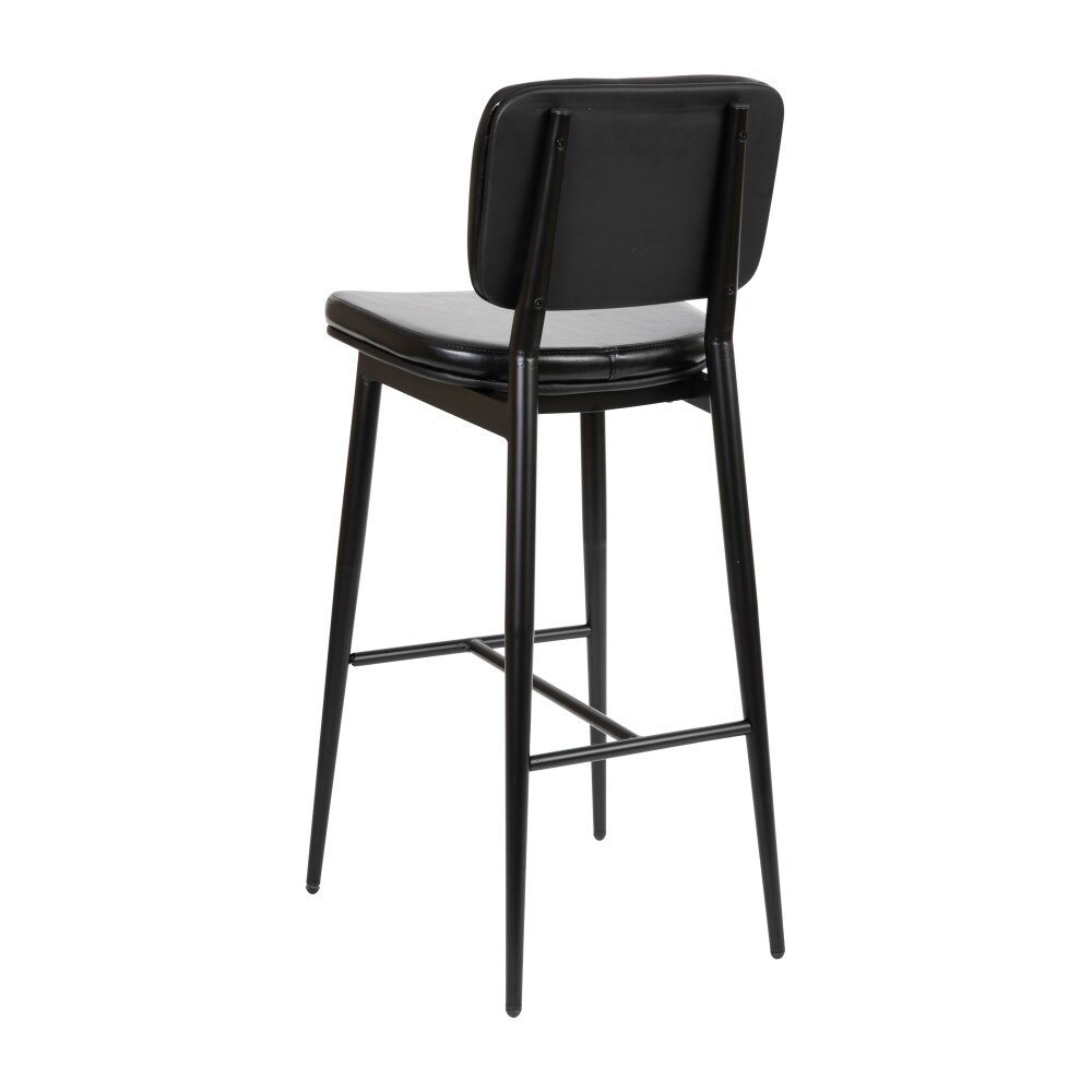 Set of 2 Upholstered Bar Stools with Metal Frames