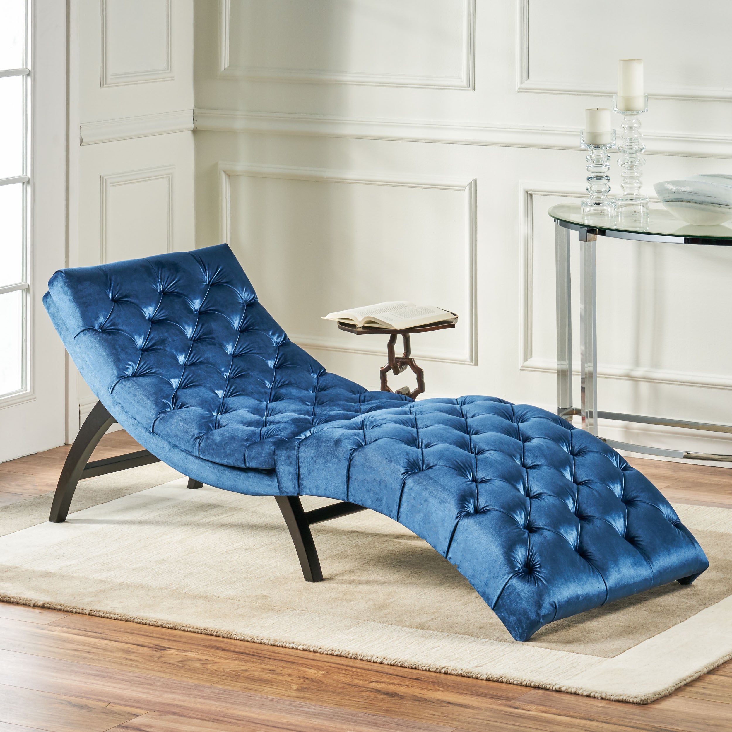 Garamond Tufted Velvet Chaise Lounge