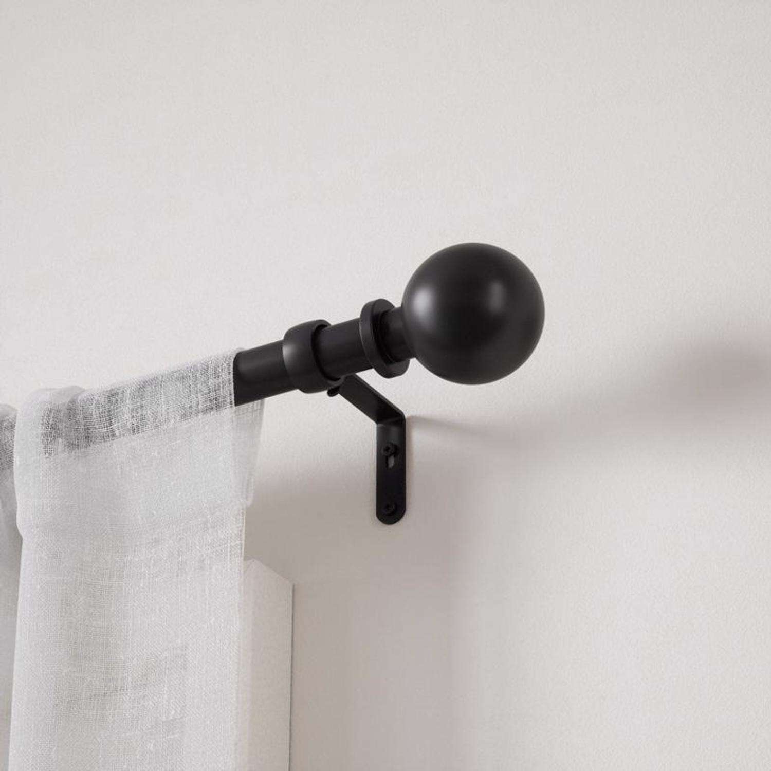 Umbra Bolas Matte Black Curtain Rod 36 in. L X 72 in. L