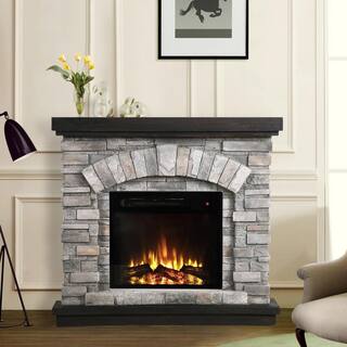 FESTIVO 36 in. Freestanding Electric Fireplace in Gray FFP20141