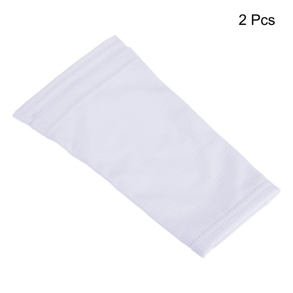 Size L Soccer Shin Guard Socks  2 Pack Breathable Sleeves for Running  White