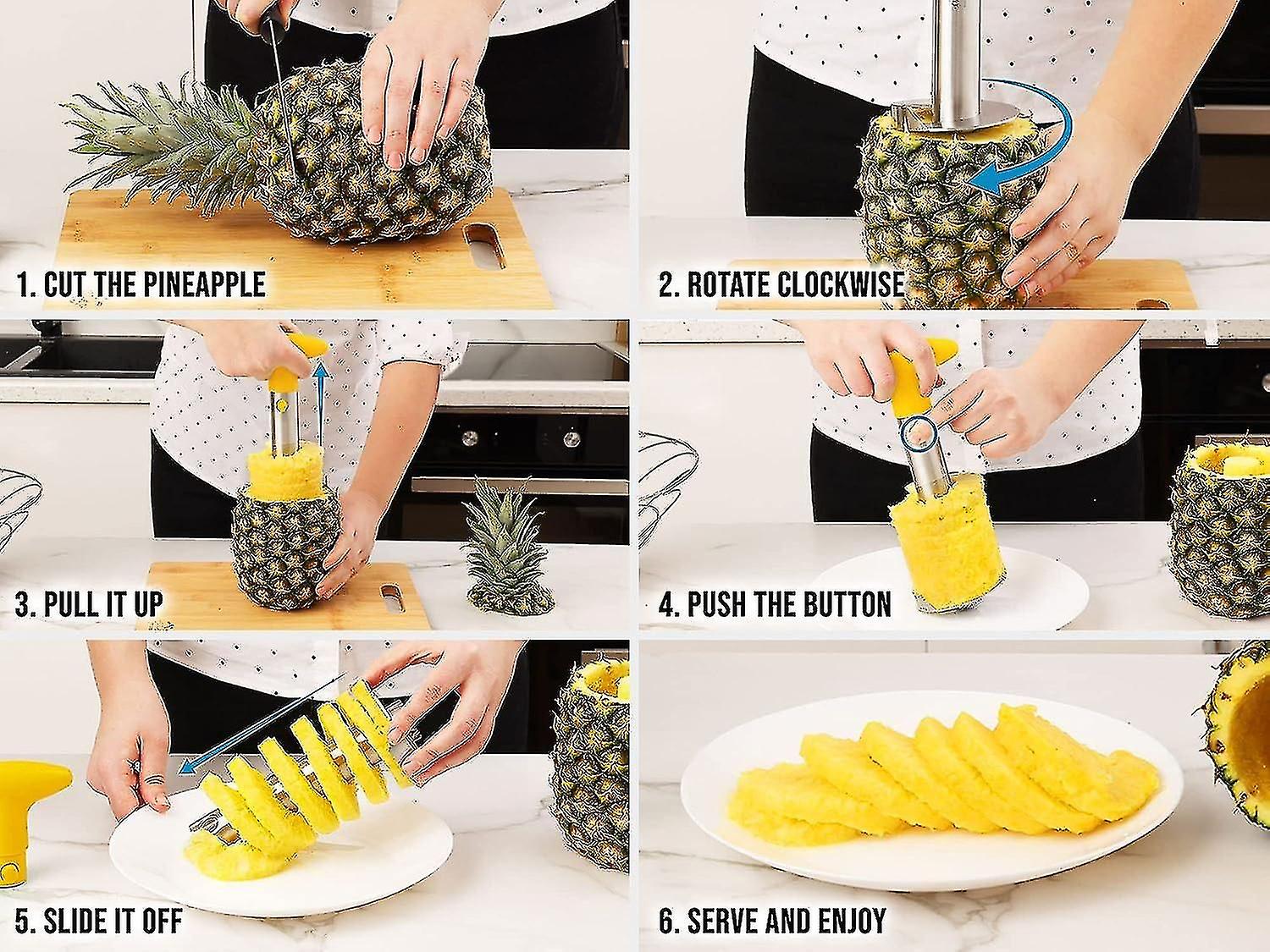 Kitchen Pineapple Corer And Planer Tool - Stainless Steel Pineapple Cutter For Easy Removal And Cutt