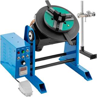 VEVOR 15 in. Stainless Steel Rotary Welding Positioner 30KG Welder Positioning Table 0-90º with 3-Jaw Chuck for Cutting HJXZ30KG-110VTXCZV1