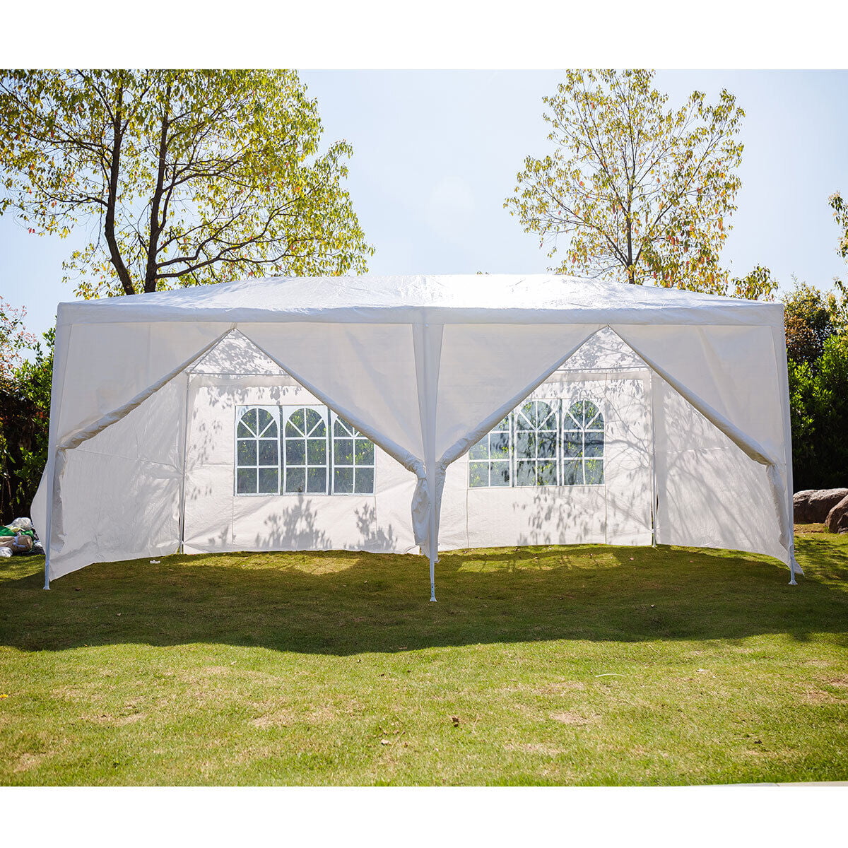 Dayplus 10x20ft Party Tent Heavy Duty Large White Beach Shelter with 6 Removable Side Panels