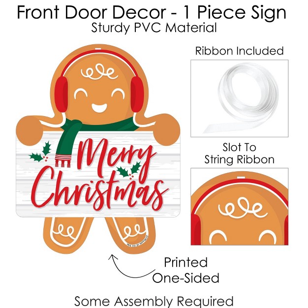 Big Dot Of Happiness Gingerbread Christmas Hanging Porch Gingerbread Man Holiday Party Outdoor Decorations Front Door Decor 1 Piece Sign