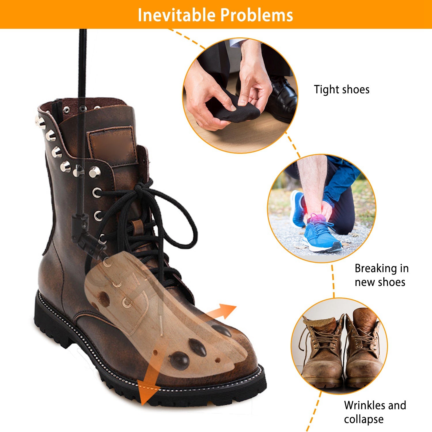 iMounTEK Adjustable Shoes Stretcher Women Men Professional Shoe Shaper Boot Widener Expander Wooden Boot Stretcher(L)