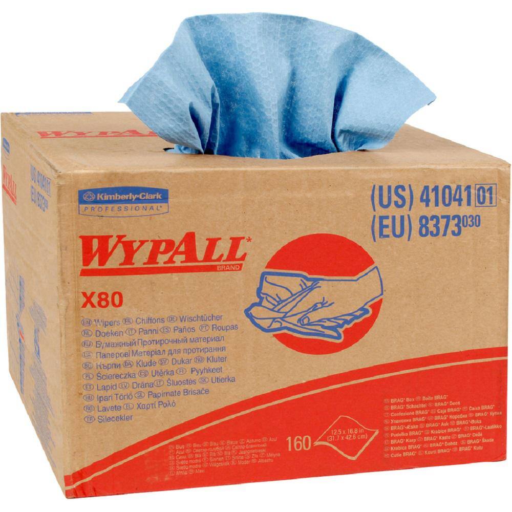 WYPALL X80 Blue Wipers Brag Box (160-Count) KIM41041