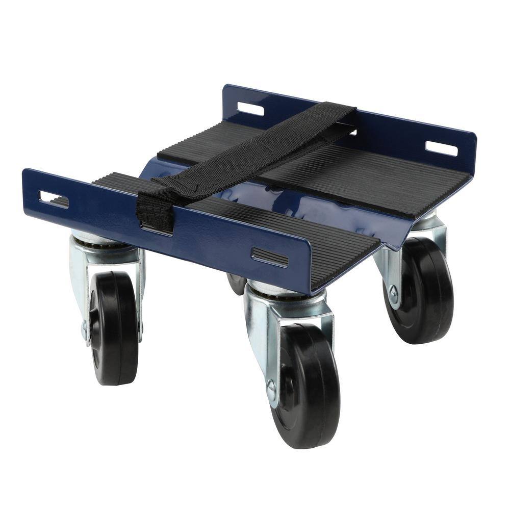 Shepherd 2.37 in. Black Rubber and Blue Powder-Coated Steel Snowmobile Dolly 3-Piece Set with 1000 lb. Load Rating 9298E