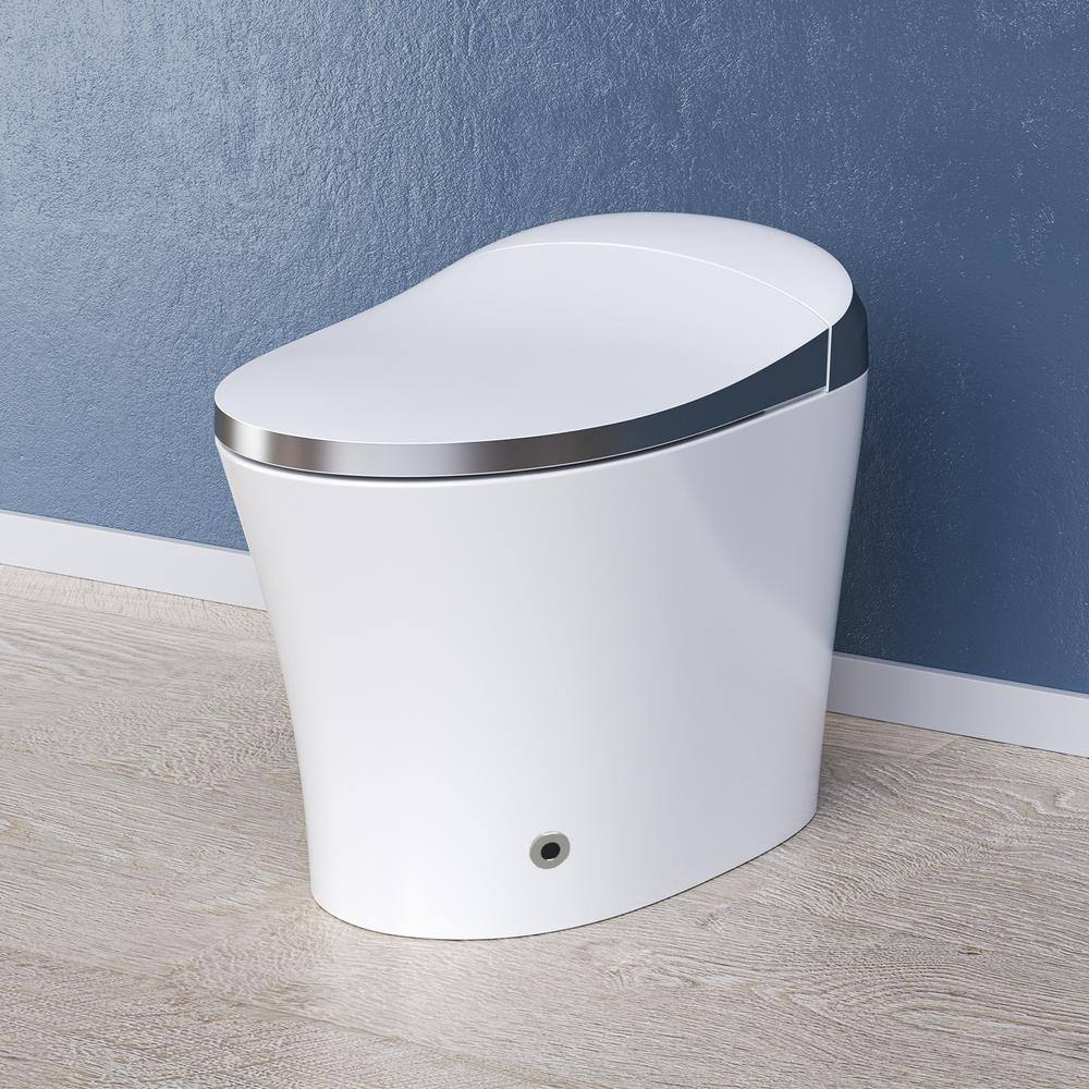 HOROW Elongated Smart Toilet Bidet in White with Auto Open Auto Close Auto Flush Heated Seat and Remote HR-0020Y