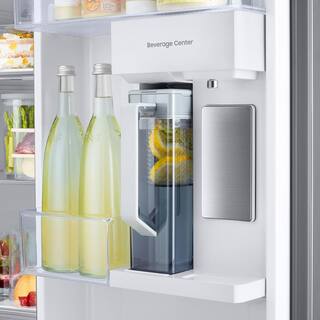  Bespoke 36 in. W 28.0 cu. ft. Side by Side Refrigerator in White with Beverage Center Standard Depth RS28CB760012