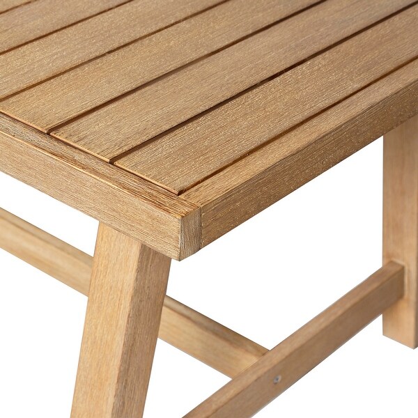 Cypress Indoor Outdoor Patio Dining Table in Blonde Eucalyptus Wood