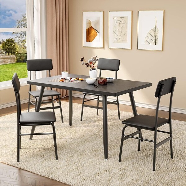 Dining Table Set for 4，Kitchen Dining Table with 4 Chairs for Small Space