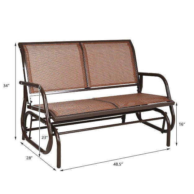 Costway Patio Swing Glider Bench Loveseat Rocking Chair Backyard Poolside