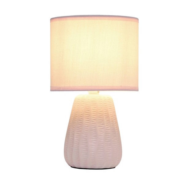 Mini Modern Ceramic Pastel Accent Bedside Table Desk Lamp With Matching Fabric Shade Periwinkle Simple Designs