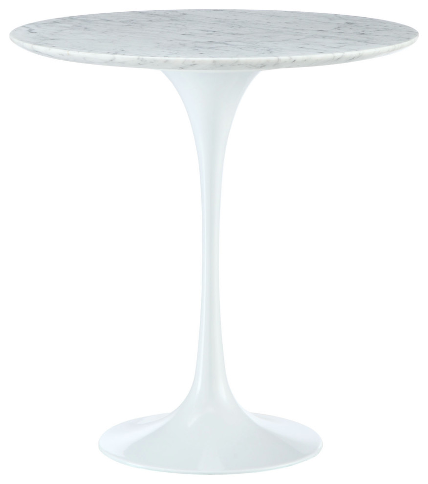 Lippa 20 quotArtificial Marble Side Table  White   Midcentury   Side Tables And End Tables   by Beyond Stores  Houzz