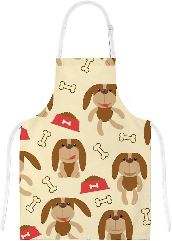 Insulation Kitchen Oven Mitts Potholder Apron 3pcs Set Puppy Wallpaper Non Slip Heat Resistant Gloves For Baking Cooking Bbq