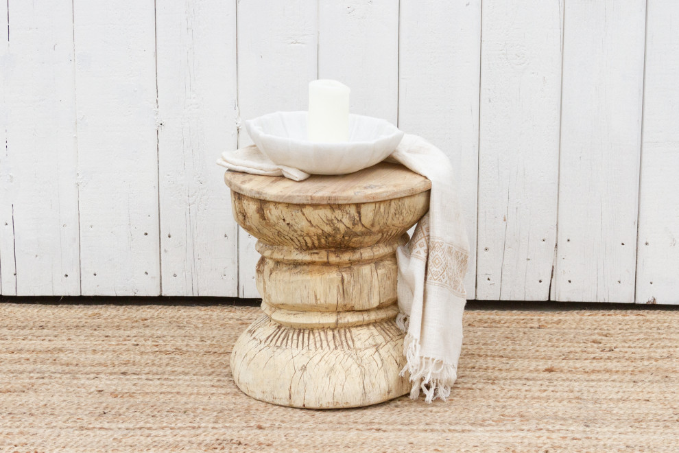 Indian Ukhali Tribal End Table   Rustic   Side Tables And End Tables   by De cor  Houzz