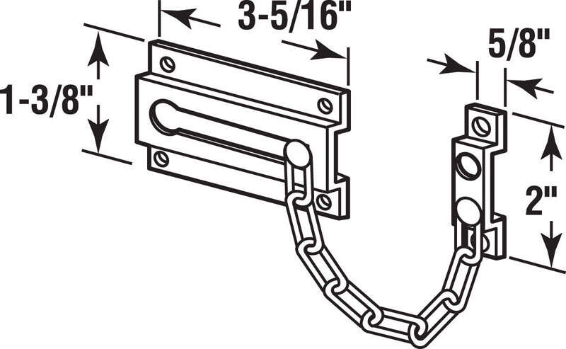 Prime-Line 3.93 in. L Antique Brass Brass Chain Door Guard