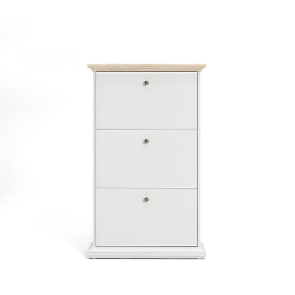 Porch and Den Virginia Contemporary 3-Drawer White Shoe Storage Cabinet - - 11860007