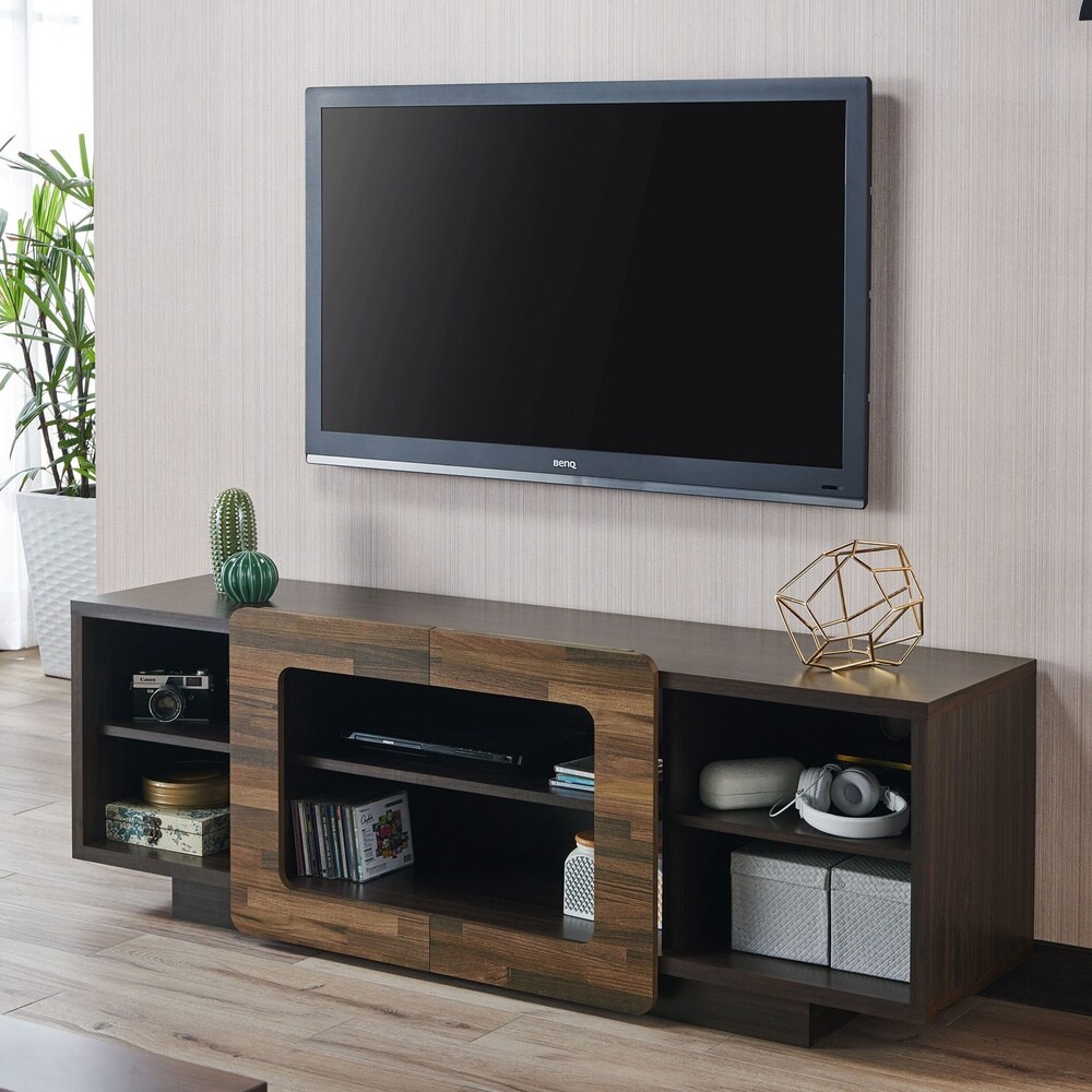 Fahri Transitional Natural 63 inch 6 Shelf TV Console by Carbon Loft