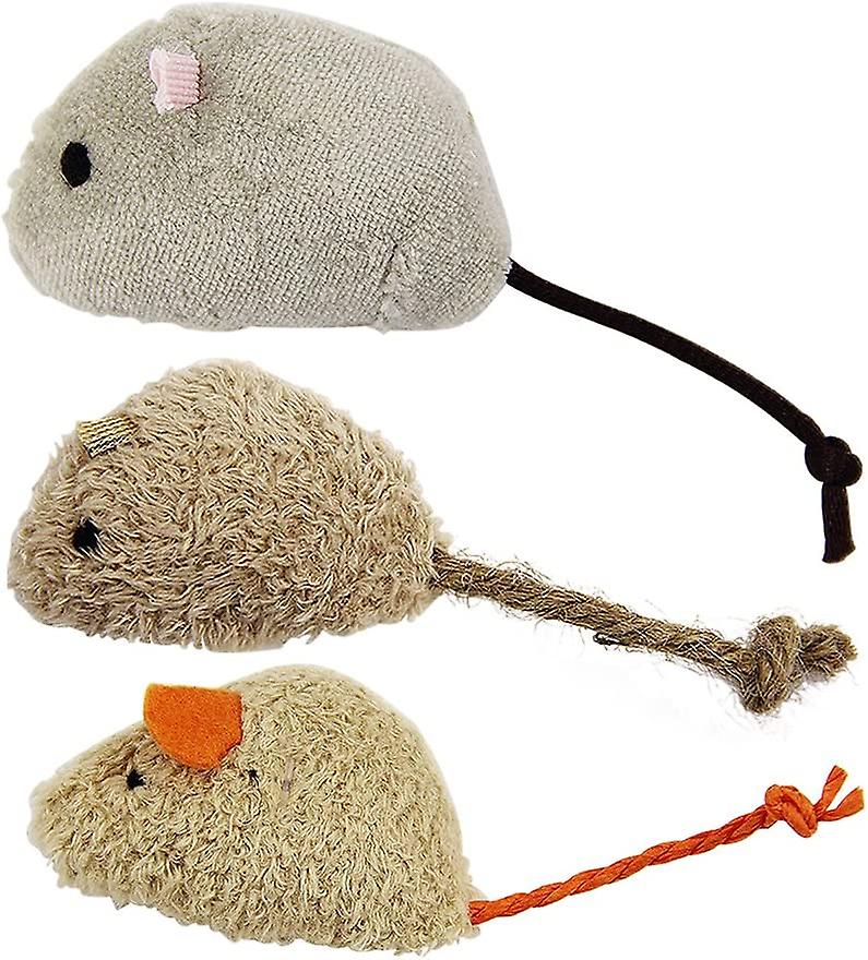 3 Pcs Cat Mouse Toys， Simulation Plush Chew Toy For Cat/kitty/kitten