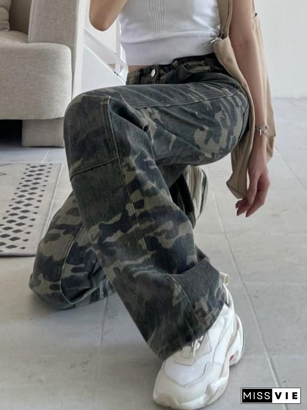 Vintage Wash Camo Cargo Pants