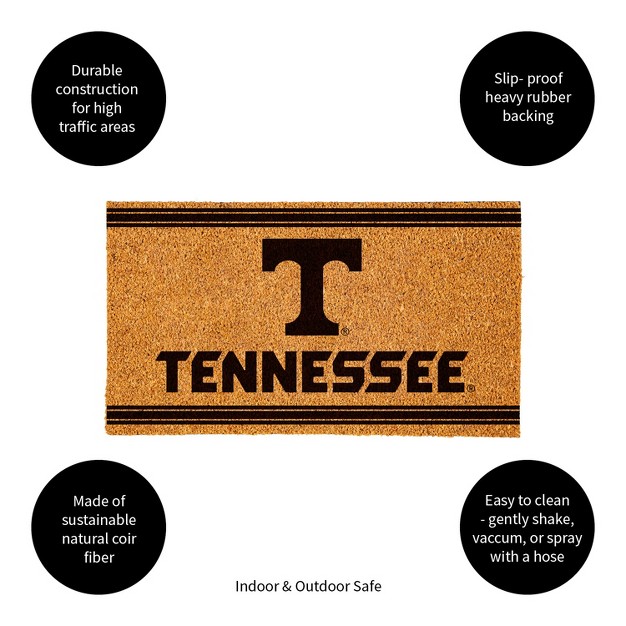 Evergreen University Of Tennessee Logo Turf Mat Brown 28 X 16 Inches Indoor Outdoor Doormat