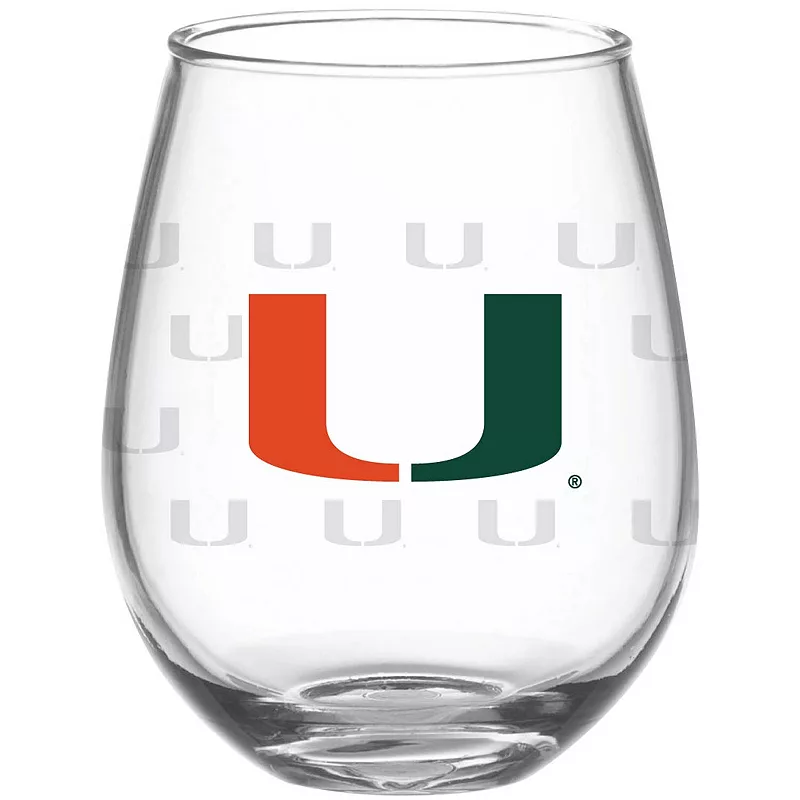 Miami Hurricanes 15oz. Mom Stemless Wine Glass