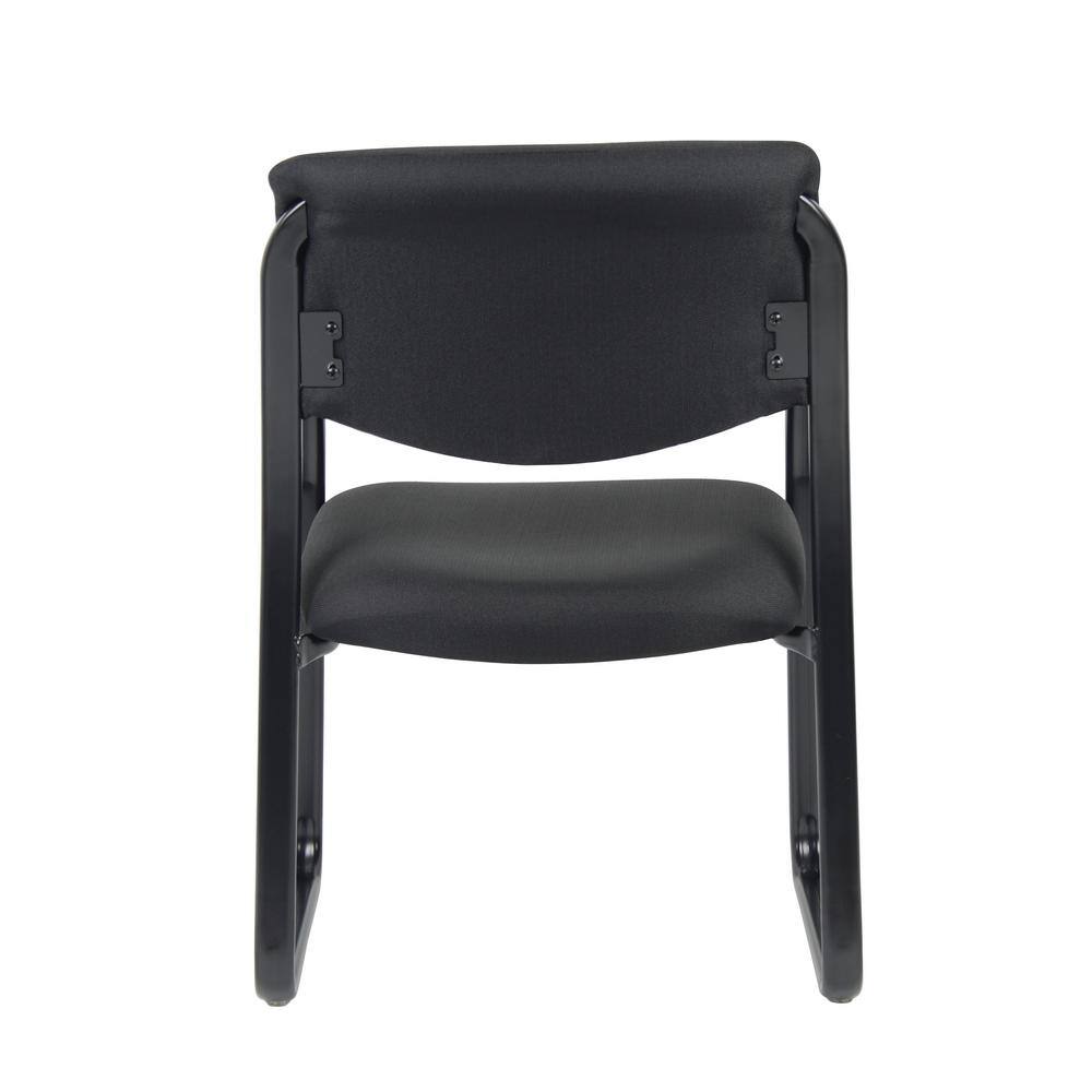 BOSS Office Products Black Guest Arm Chair Black Steel Frame B9521-BK