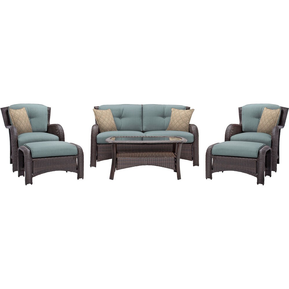 Cambridge Corolla Blue Metal 6 piece Lounge Set