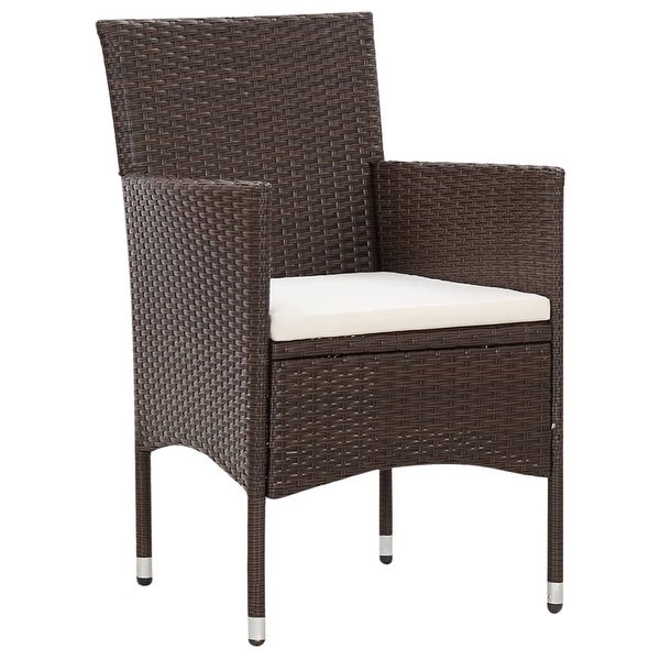 4 Piece Garden Lounge Set With Cushions Poly Rattan Brown - Overstock - 35107584