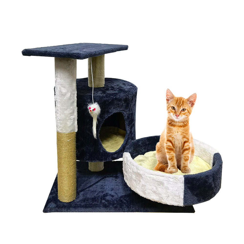 Tianlaimei 26.3inch Cat Tree Climb Tower with Condo and Perches， Gray