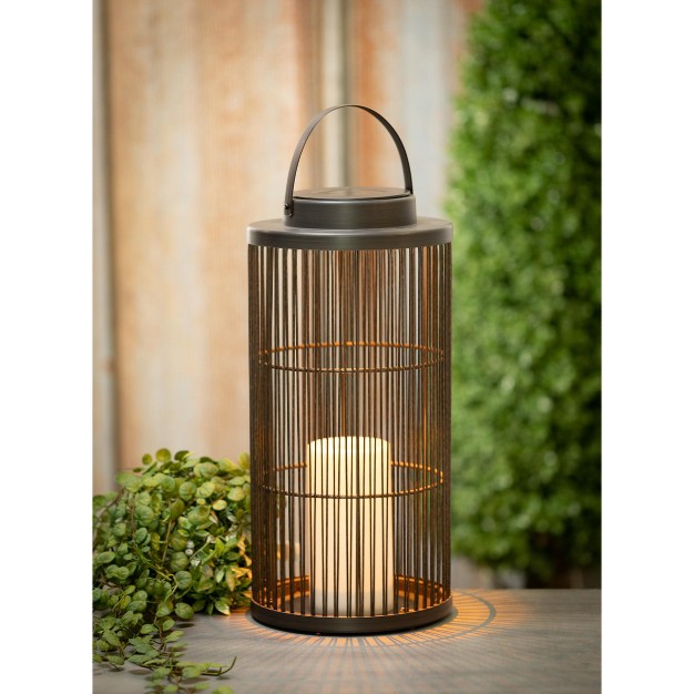 Solar Lantern With Led Pillar Candle