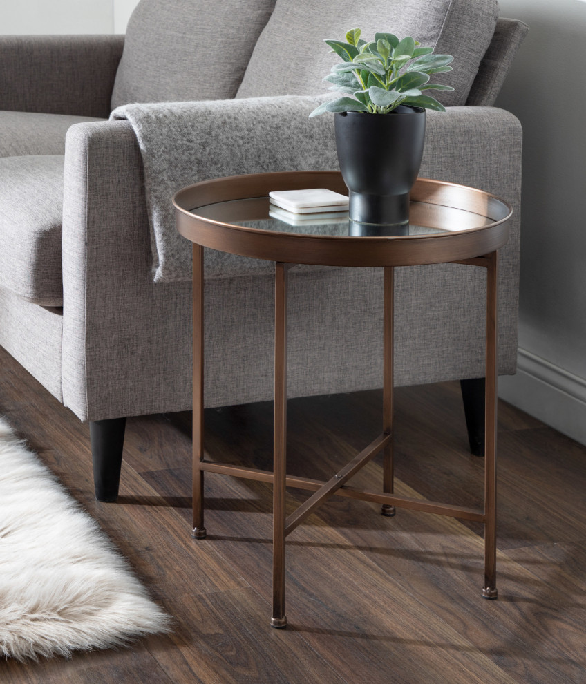 Celia Round Metal Side Table   Transitional   Side Tables And End Tables   by Uniek Inc.  Houzz