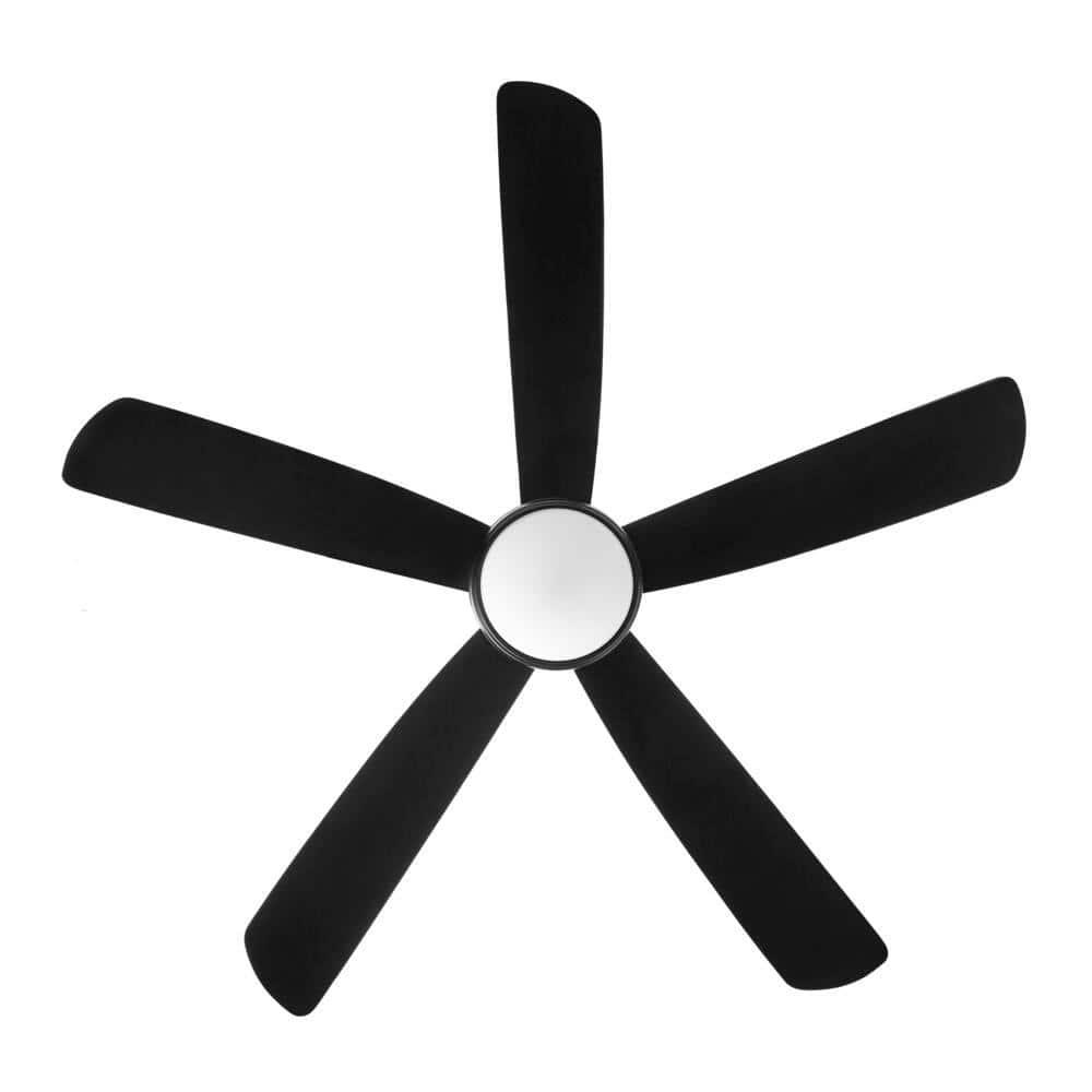 Hampton Bay Averly 52 in Integrated LED Matte Black Ceiling Fan with Light and Remote Control with Color Changing Technology