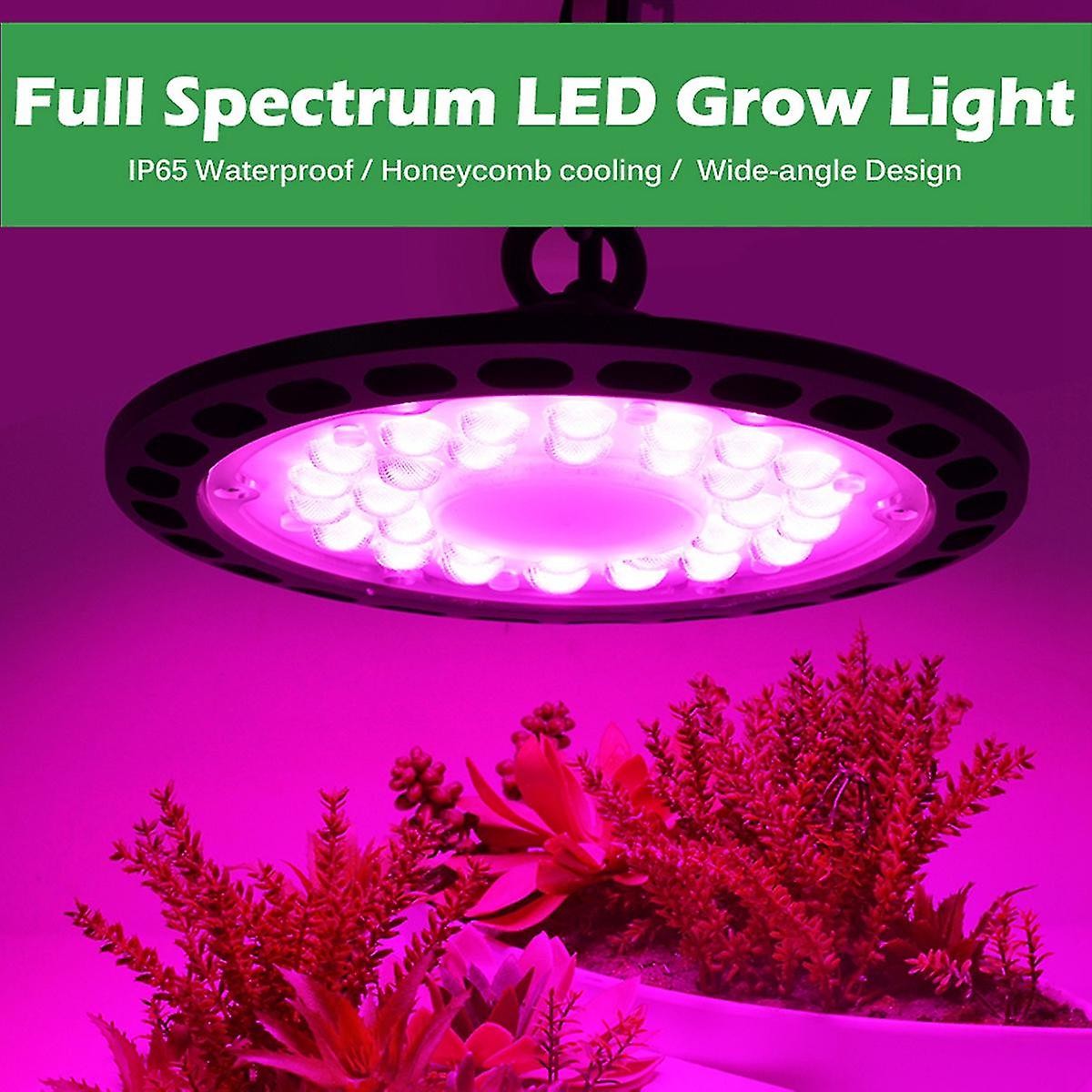 Led Grow Light 100w Full Spectrum Ufo Phyto Lamp Waterproof Wire Plug