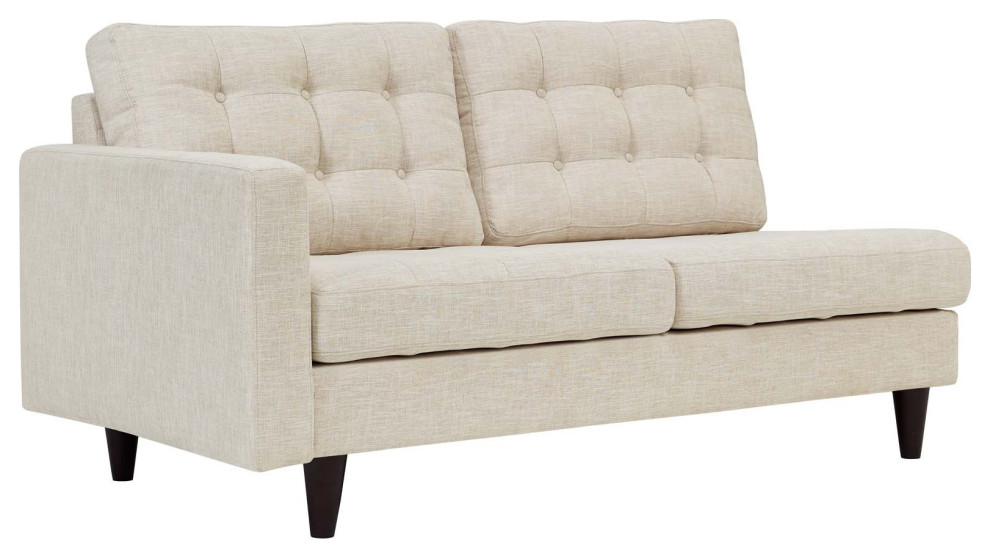 Empress Left Facing Upholstered Fabric Loveseat   Transitional   Loveseats   by Morning Design Group  Inc  Houzz