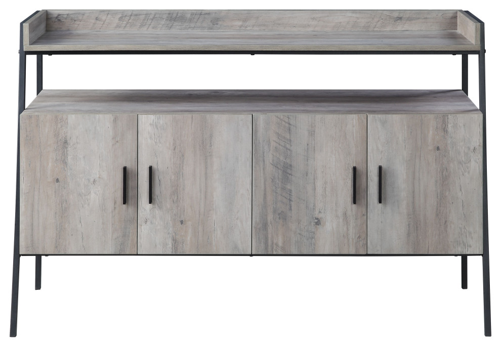 ACME Samiya TV Stand  Gray Oak and Black   Industrial   Entertainment Centers And Tv Stands   by Acme Furniture  Houzz