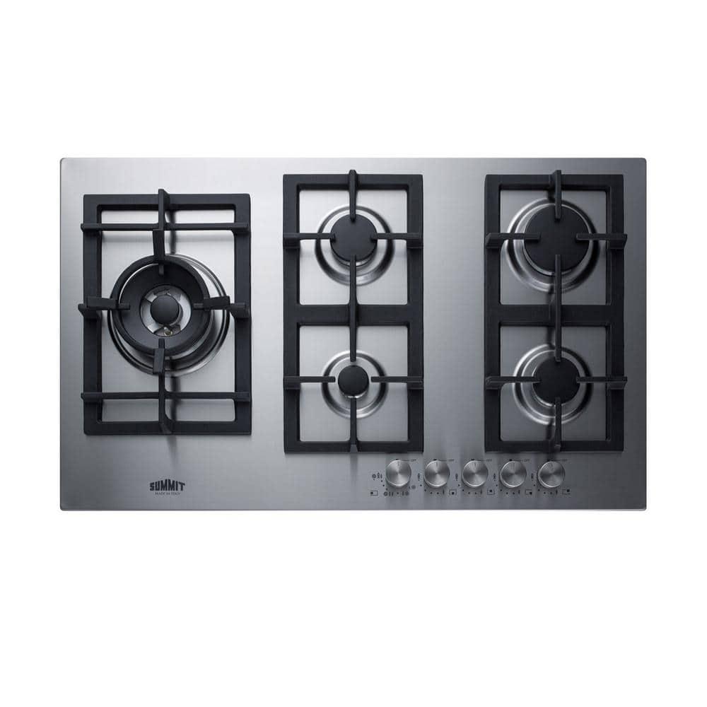 Summit Appliance 34 in Gas Cooktop in Stainless Steel with 5Burners