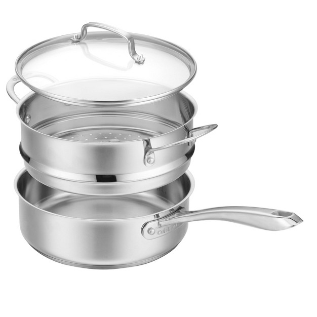 Cuisinart Classic 3 5qt Stainless Steel Saute amp Steamer Set With Helper Handle And Cover 83 3