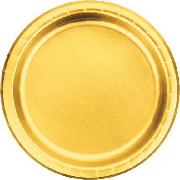 Creative Converting 343841 Gold Foil Dinner Plate ...