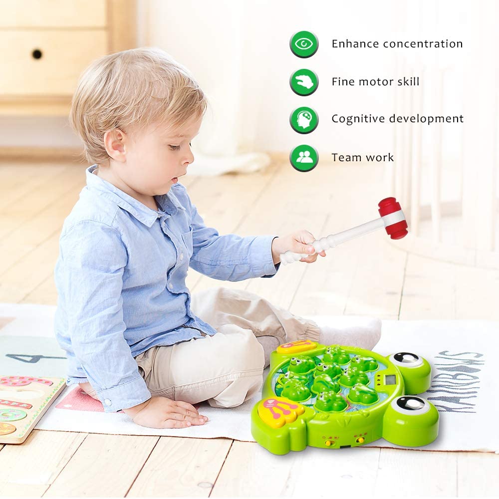 YEEBAY Interactive Whack A Frog Game， Learning， Active， Early Developmental Toy