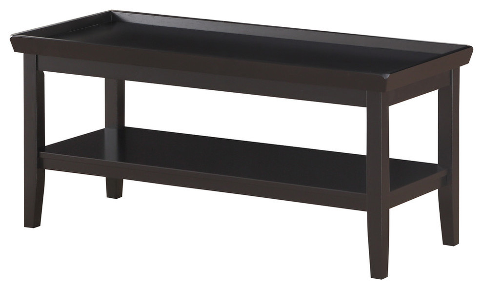 Convenience Concepts Ledgewood Coffee Table in Black Wood Finish   Transitional   Coffee Tables   by Homesquare  Houzz