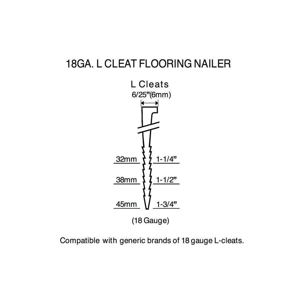 Husky Pneumatic 18-Gauge 1-34 in. L-Cleat Flooring Nailer HD18GLCN