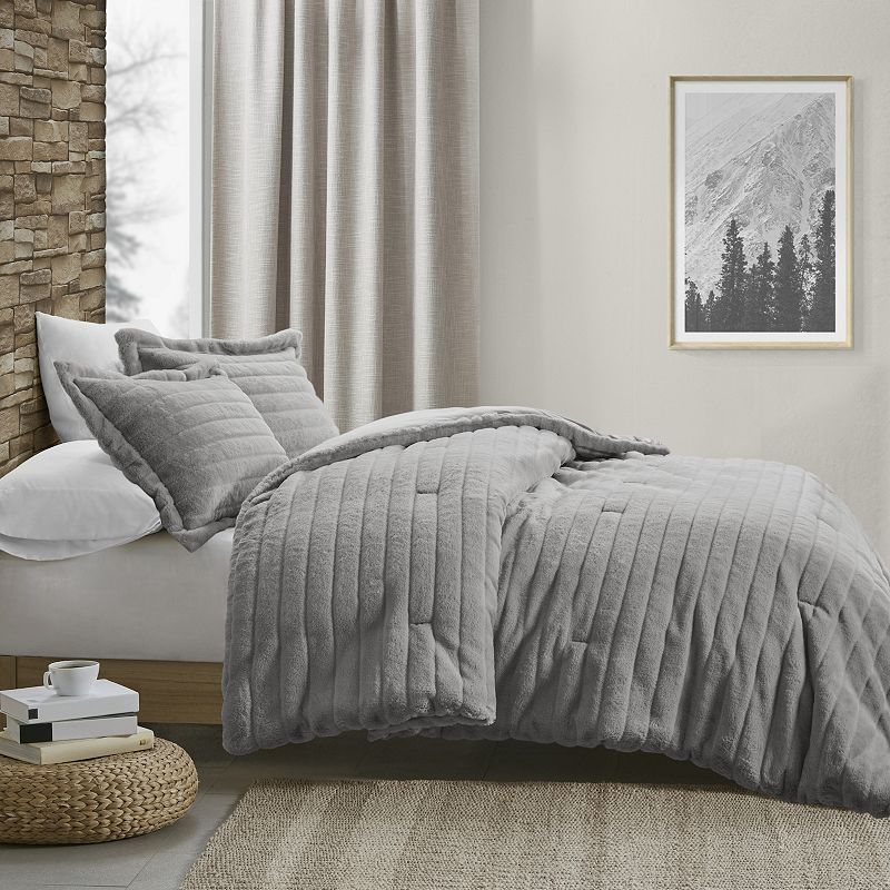 Madison Park Eve Faux Fur Down-Alternative Comforter Set with Shams